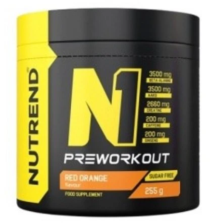 Pre-workout Nutrend N1 255 g, juodųjų serbentų skonio