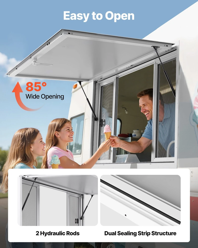 VEVOR maitinimo transporto langas 152x92 cm