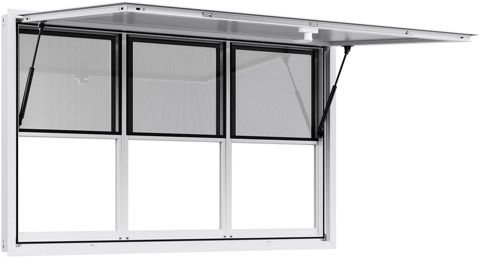 VEVOR 152x92 cm kiosko langas su stogeliu maisto furgonui