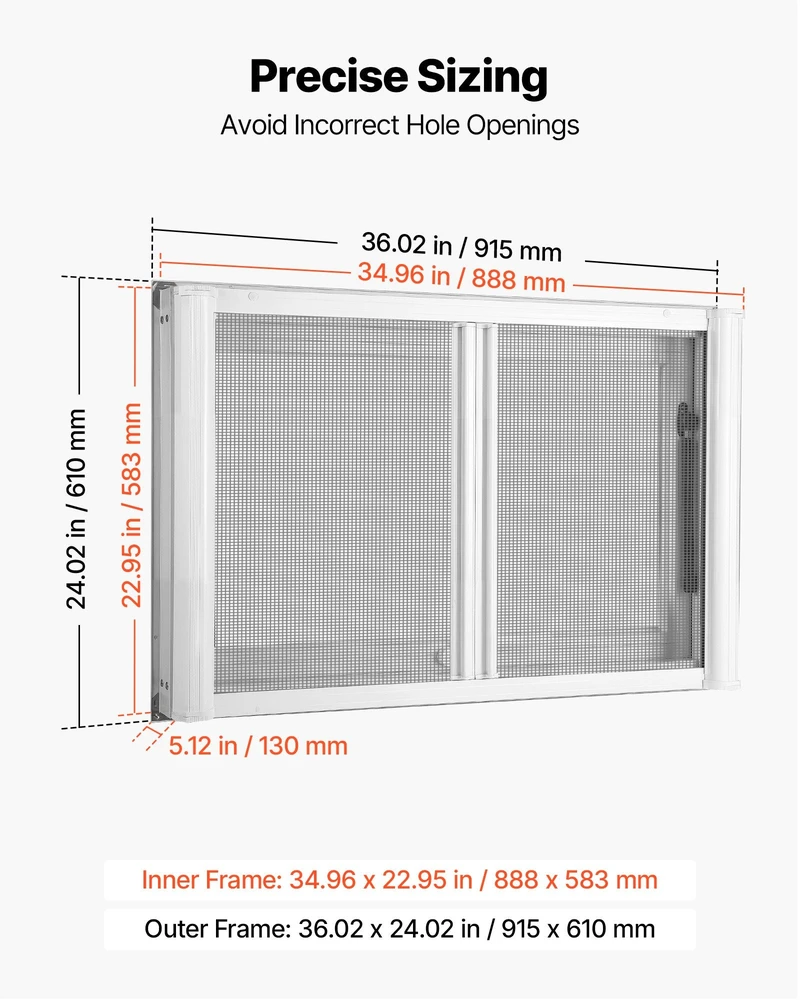Prekybinis langas VEVOR FCBWCK36*24YXSC, 915x610 mm