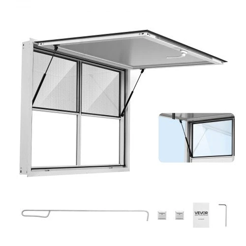 Prekybinis langas VEVOR FCBWCK4836SXHD2, 1220x915 mm