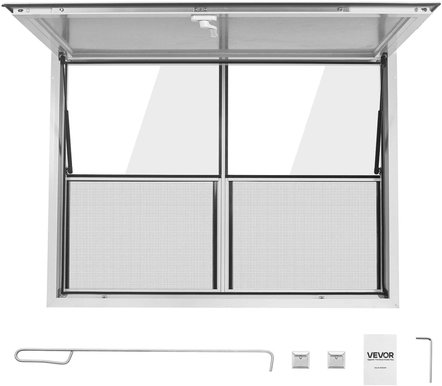 Prekybinis langas VEVOR FCBWCK4836SXHD2, 1220x915 mm