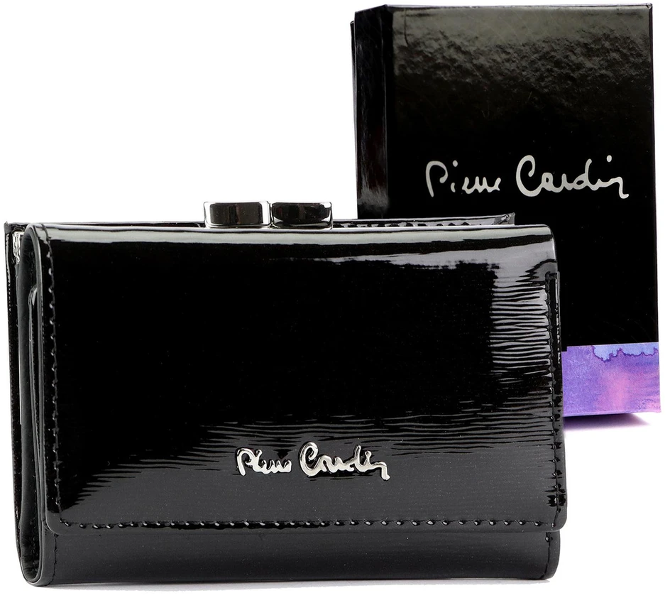 Natūralios odos moteriška piniginė Pierre Cardin 05 LINE 117, juoda