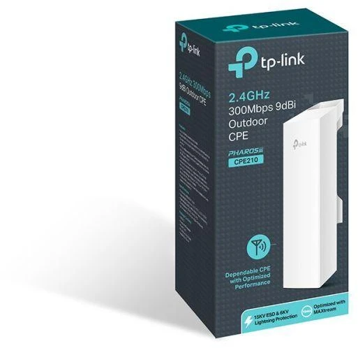 Ausinės Prieigos taškas TP-LINK CPE210 LAUKO (11 Mb/s - 802.11b, 150 Mb/s - 802.11n, 300 Mb/s - 802.11n, 54 Mb/s - 802.11g)