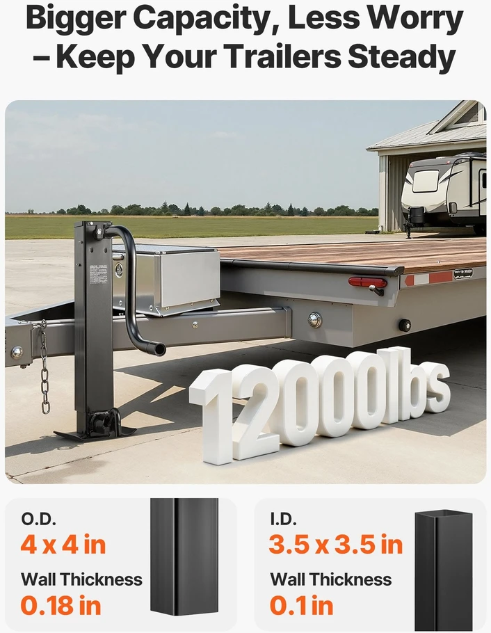 VEVOR Priekabos domkratas 5443 kg apkrovai