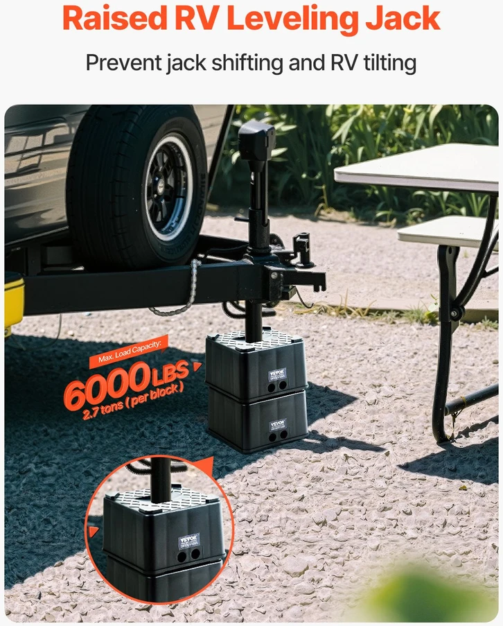 VEVOR Priekabos atraminiai blokai 2 vnt 152 mm 2.7 tonos