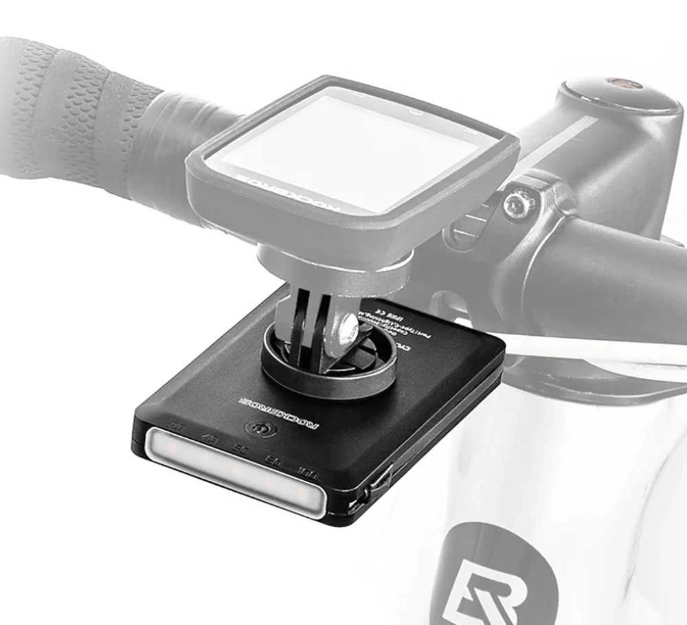 Rockbros JP008 priekinis dviračio žibintas prekystaliui su išorine baterija 5000mAh 150lm IPX6 &8211; juodos spalvos