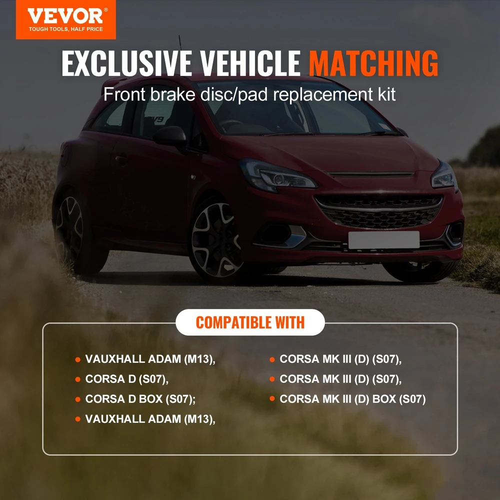 VEVOR Priekinis keraminis stabdžių diskų komplektas Vauxhall