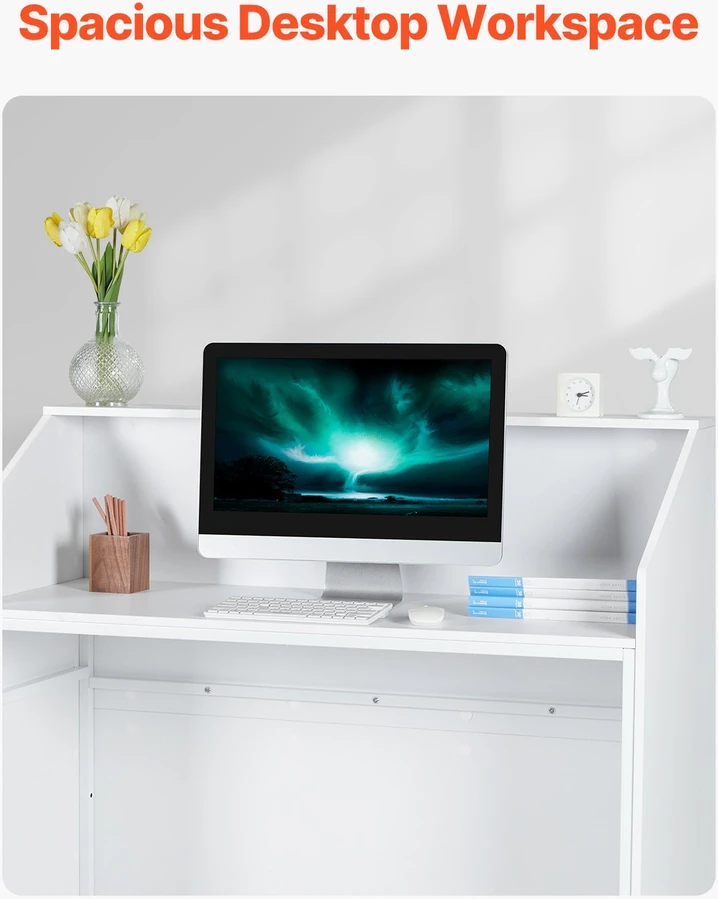 VEVOR recepcijos stalelis baltas 118 cm