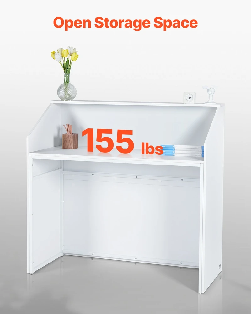 VEVOR recepcijos stalelis baltas 118 cm
