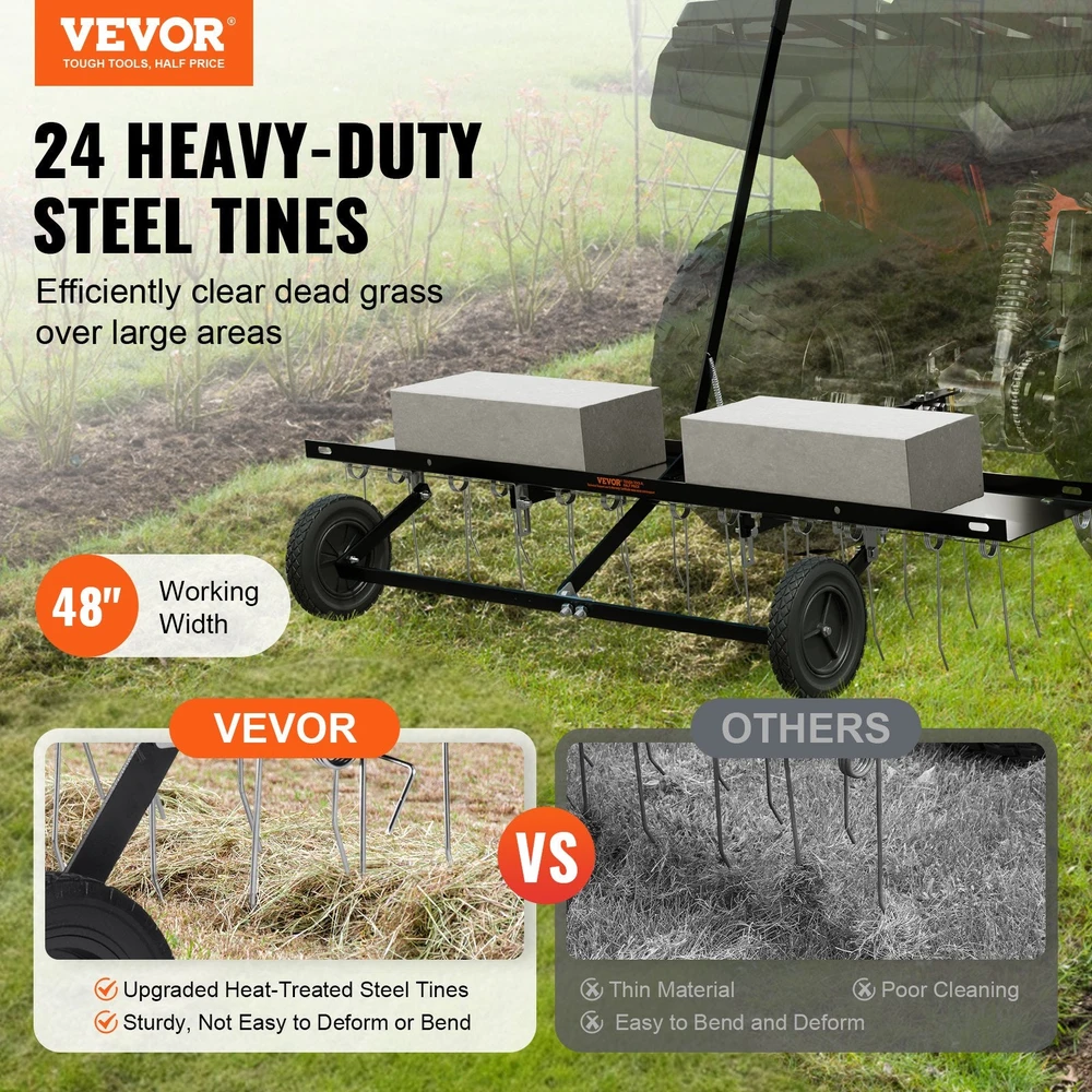 VEVOR Velkamas vejos aeratorius ATV arba vejapjovei