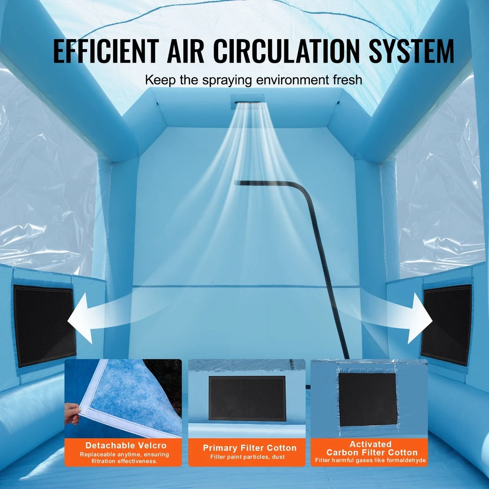 VEVOR Pripučiama dažymo kabina su pūstuvu ir filtru