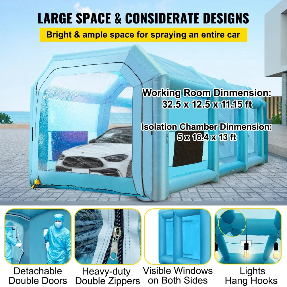 VEVOR Pripučiamas 12x5x4 m dažymo paviljonas