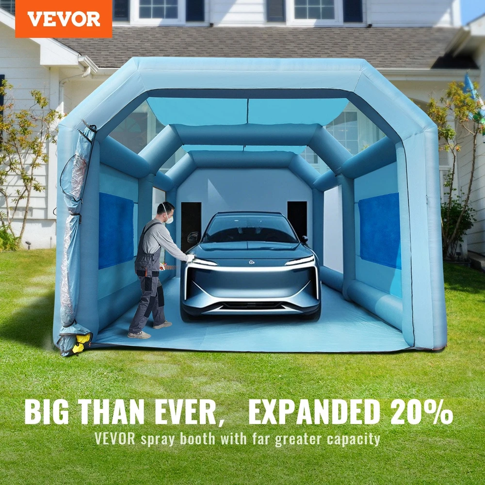 VEVOR Pripučiama dažymo kabina su filtrais 8x4.5x3.3m