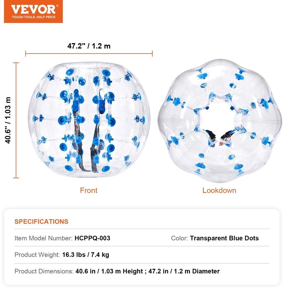 VEVOR Pripučiamas sumo kamuolys 1 vnt, 1.2 m