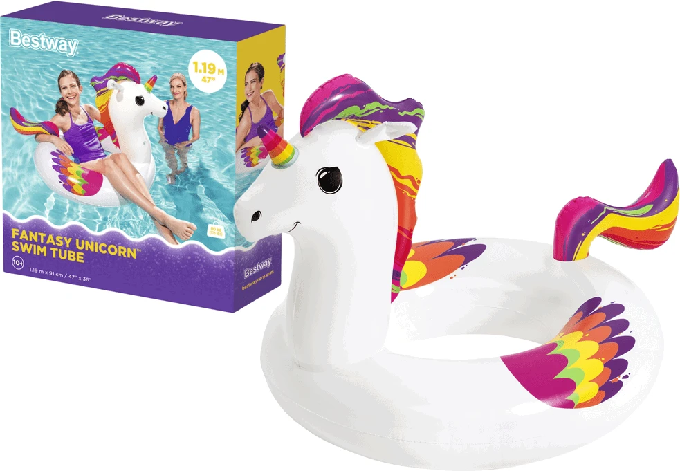 BESTWAY plaukimo ratas Fantasy Unicorn 119cm x 91cm., 36159