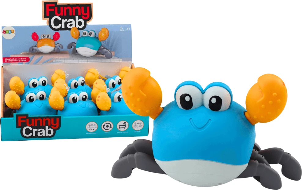 Lean Toys Vonios žaislas - mėlynas užsukamas krabas