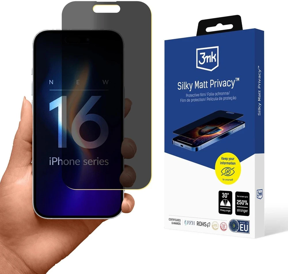 3MK Silky Matt Privacy Apple iPhone 16 Pro Max6.9″ Privacy plėvelė