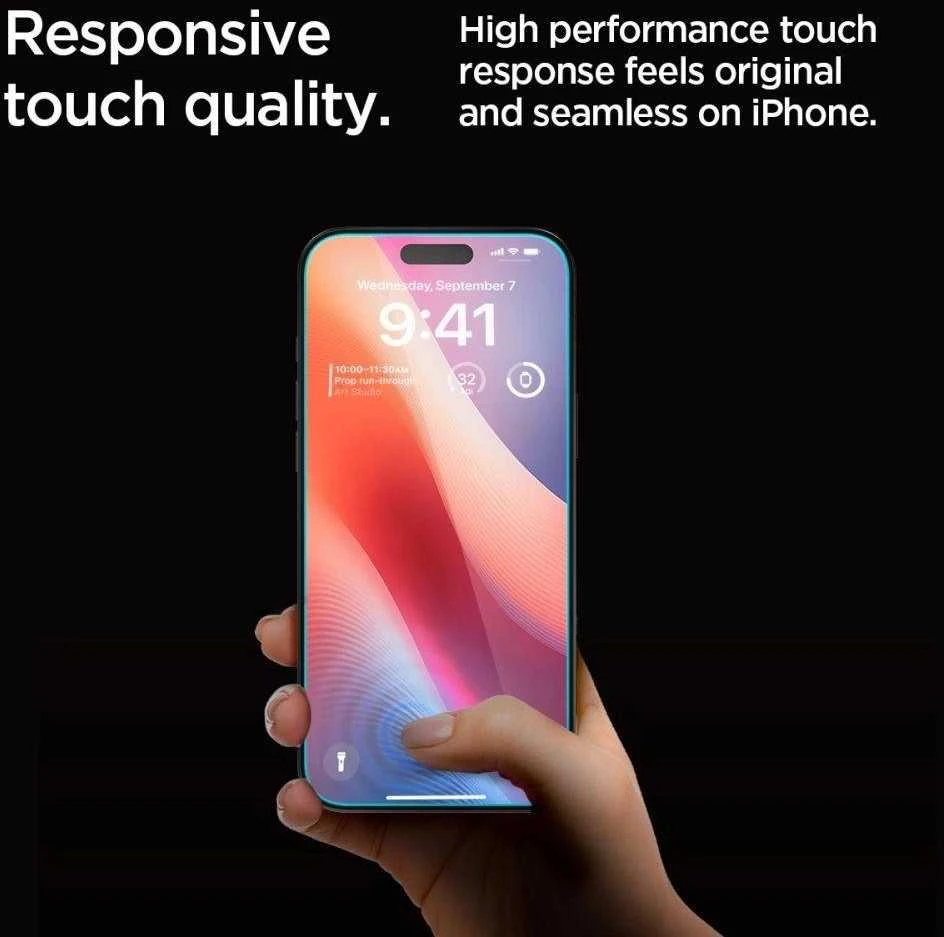 Apsauginis stiklas Apple iPhone 16 Pro / 17 / 17 Pro Spigen Glas.tr „EZ Fit” Privacy 2-pack