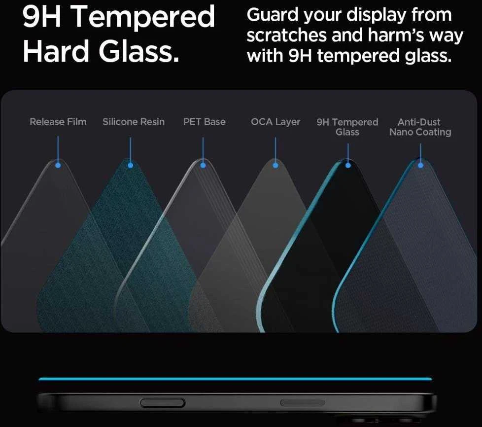 Apsauginis stiklas Apple iPhone 16 Pro / 17 / 17 Pro Spigen Glas.tr „EZ Fit” Privacy 2-pack