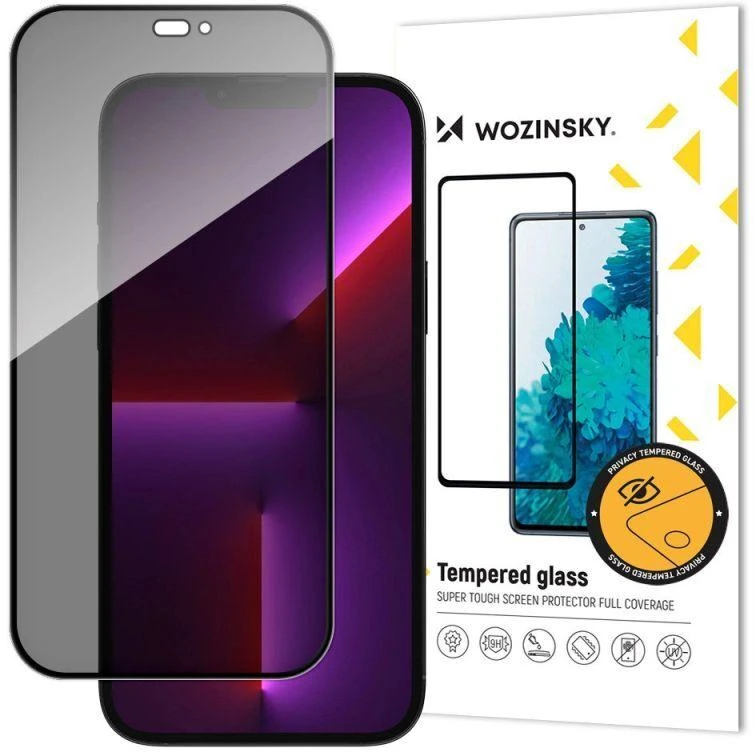 Privatus stiklas su Anti Spy filtru iPhone 15 Pro Wozinsky Privacy Glass - juodas