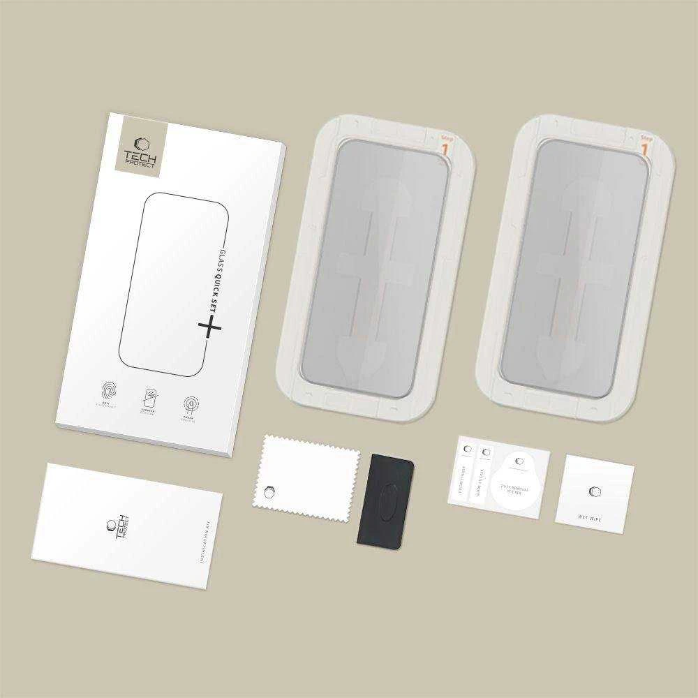 „Tech-Protect Quick Set Spy+“ privatumo stiklų, skirtų „iPhone 16 Pro Max“, 2 vnt. pakuotėje