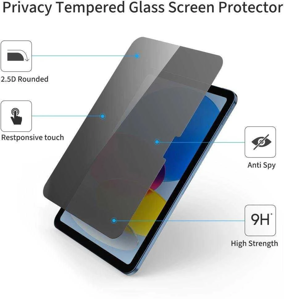 „Tech-Protect Glass Spy+“ privatumo stiklas, skirtas „iPad 10.9“ (2022 m.) / „iPad 11“ (2025 m.)