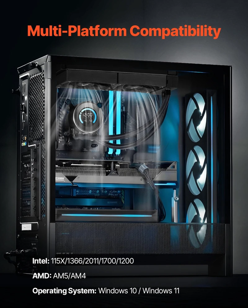 Vevor Vandens aušintuvas su 120 mm ventiliatoriais Intel AMD