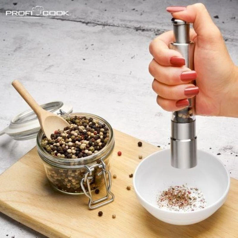 Profi Cook ProfiCook PC-PSM 1160 Salt & pepper grinder set Nerūdijantis plienas, Transparent