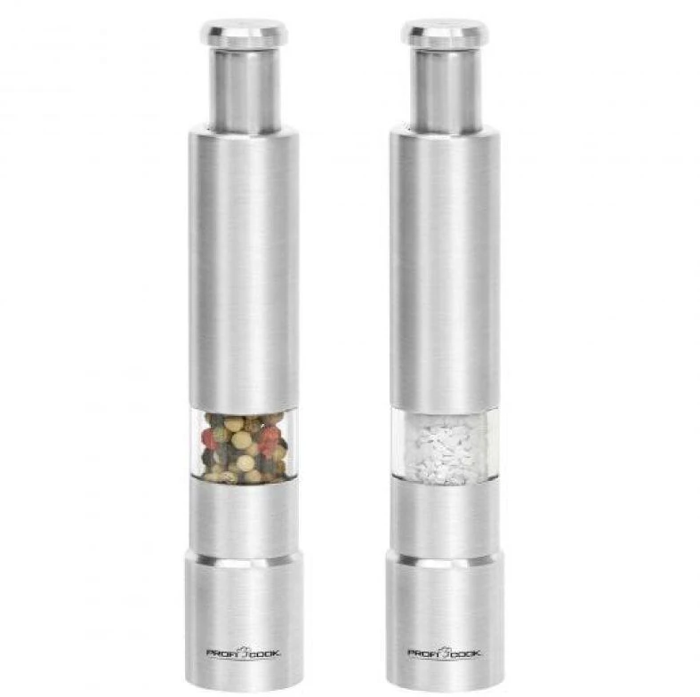 Profi Cook ProfiCook PC-PSM 1160 Salt & pepper grinder set Nerūdijantis plienas, Transparent