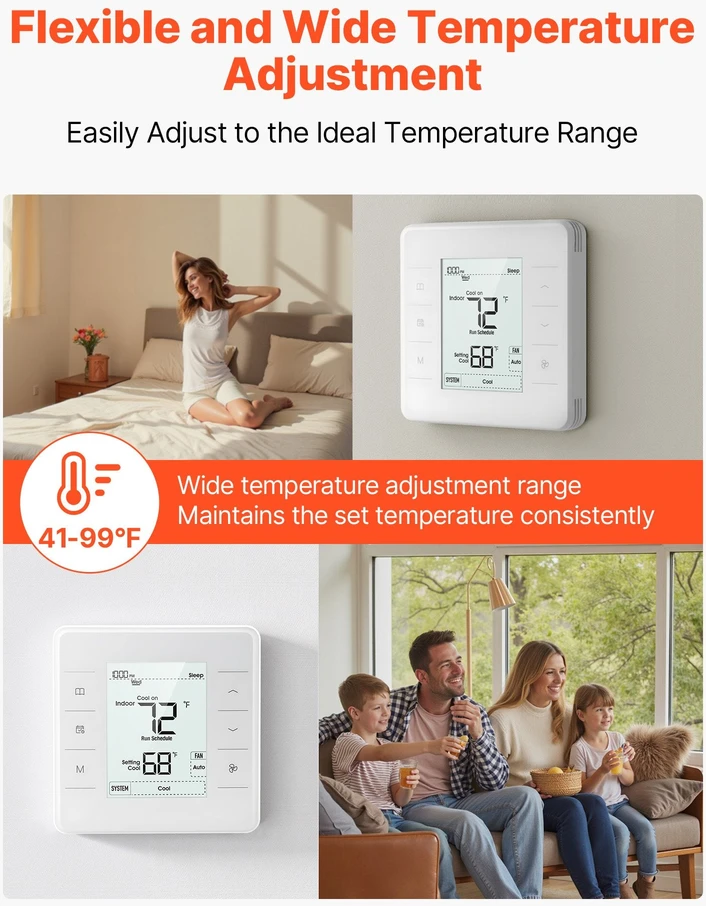 VEVOR Programuojamas 7 dienų termostatas