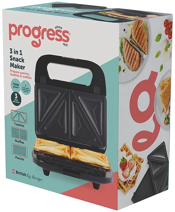Vaflinė Progress EK6666PVDE 3-in-1 užkandžių keptuvė