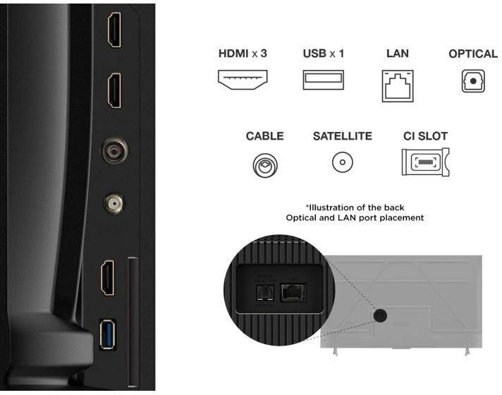 Televizorius TCL LED 4K TV | 55V6C | 55 | Smart TV | Google TV | Juodas