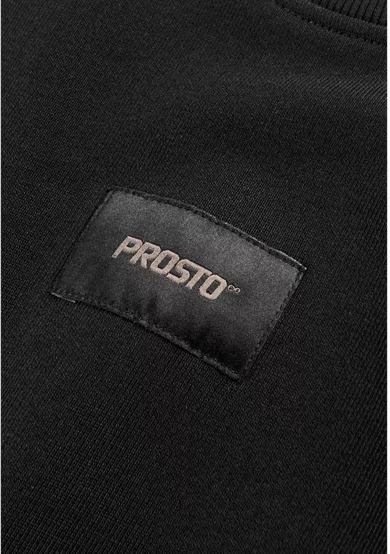 Prosto džemperis su žakardo etikete „Crewneck“ KL261MSWE1021, juodas, L dydis