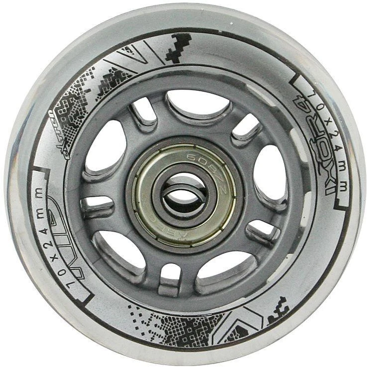 PU 70x24 82A SKAIDRUS (4 vnt.) + ABEC-7 (8 vnt.) RINKINYS NILS EXTREME