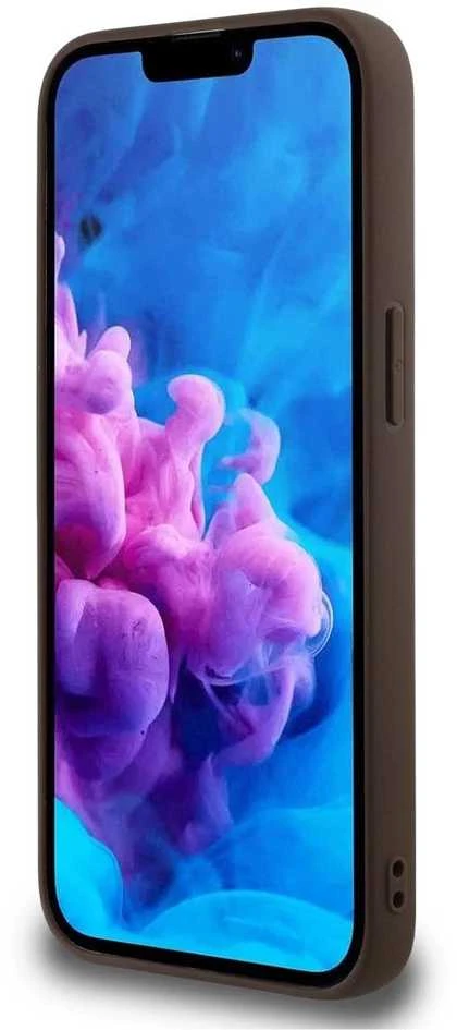 Guess PU 4G Peony MagSafe Apple iPhone 16e dėklas telefonui rudos spalvos