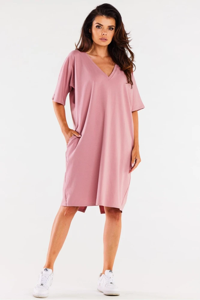 Pudros rožinė oversize suknelė Infinite You
