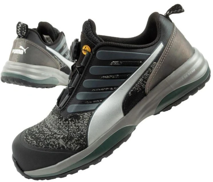 Puma Charge Juodi žemi su Disku S1P ESD HRO SRC darbo batai Juodi BOA