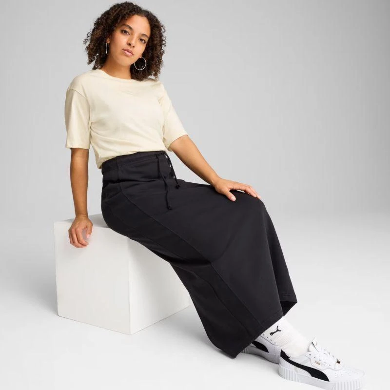 Puma ESS Relaxed Tee smėlio spalvos moteriški marškinėliai 684971 87