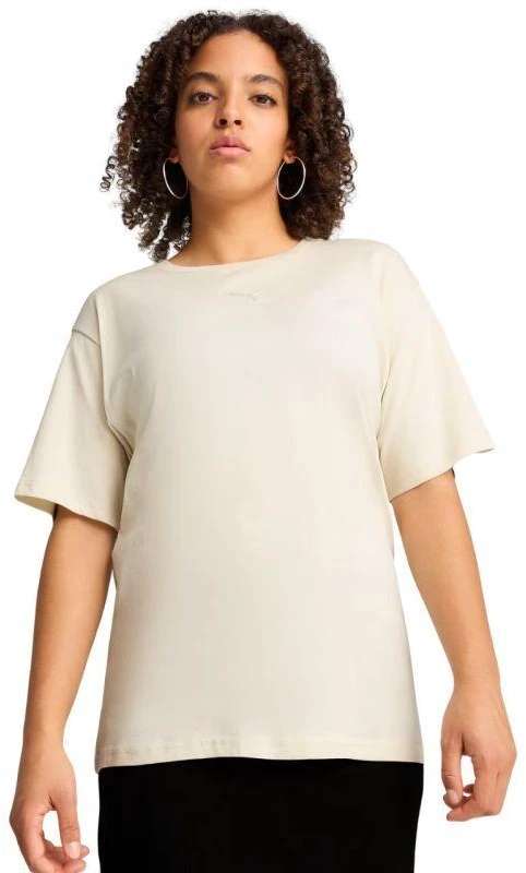 Puma ESS Relaxed Tee smėlio spalvos moteriški marškinėliai 684971 87