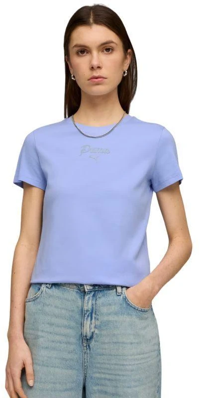 Puma ESS Script Tee moteriški marškinėliai violetiniai 691760 60