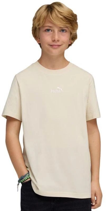 Puma ESS Vaikiški marškinėliai su centruotu No. 1 logotipu, smėlio spalvos 692975 87