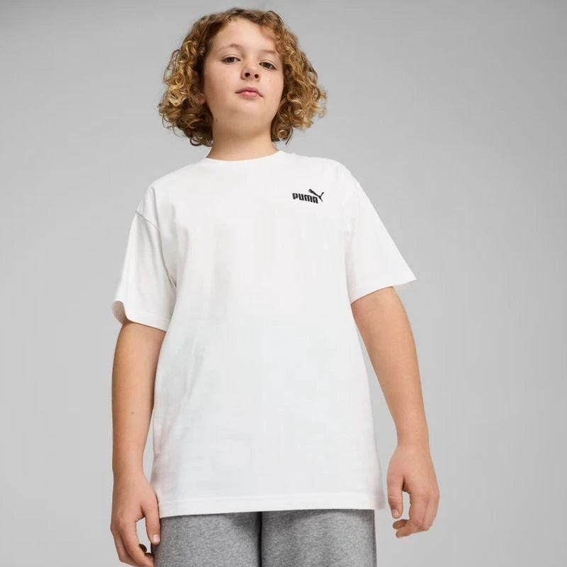 Puma ESS vaikiški marškinėliai su mažu 1 logotipu, baltos spalvos 684920 02