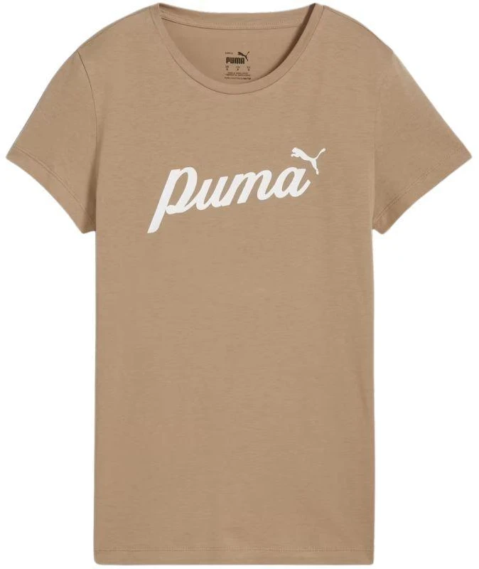 Puma ESS+Script moteriški marškinėliai smėlio spalvos 679315 67