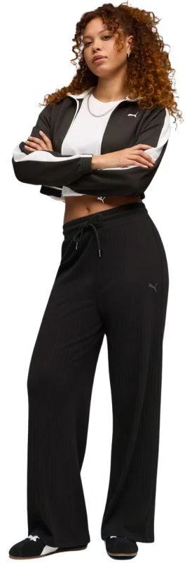 Puma HER Comfort aukšto liemens plačios moteriškos kelnės, juodos, 693284 01