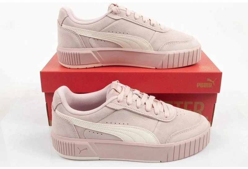 Puma moteriški sportiniai bateliai Carina Mia SD pudrinės rožinės spalvos odiniai patogūs kedai
