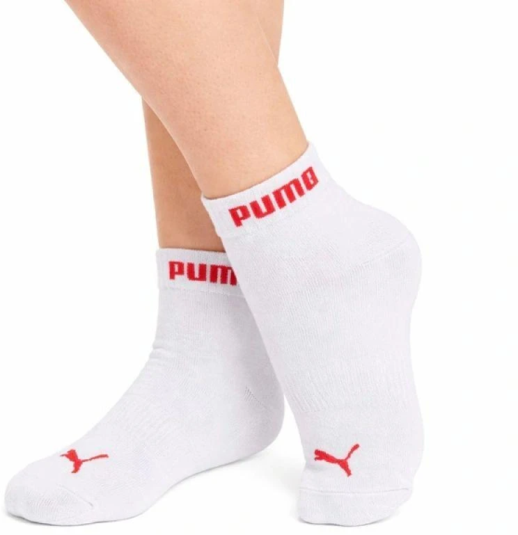 Puma moteriškos trumpos kojinės, 3 poros, medvilninės, rožinės/raudonos/baltos