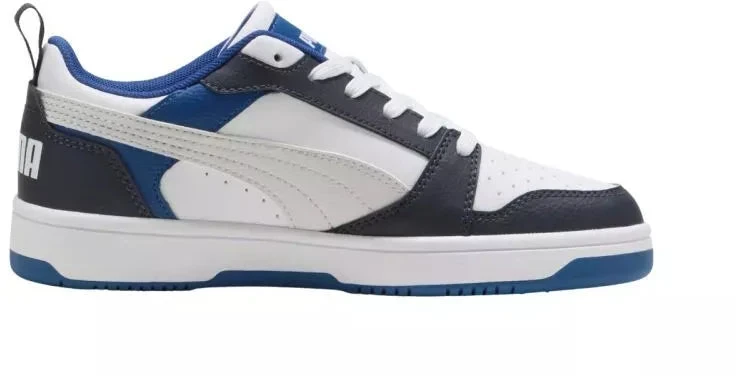 Puma Rebound V6 Lo Mid vaikiški batai balti ir mėlyni 393833 28