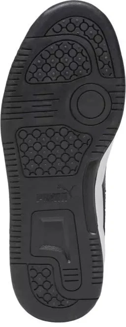 Puma Rebound V6 Lo Mid vaikiški batai balti ir juodi 393833 01