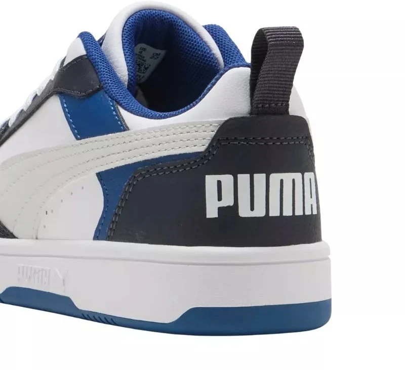 Puma Rebound V6 Lo Mid vaikiški batai balti ir mėlyni 393833 28